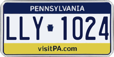 PA license plate LLY1024