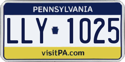 PA license plate LLY1025