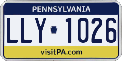 PA license plate LLY1026