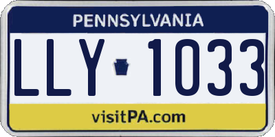 PA license plate LLY1033