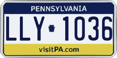 PA license plate LLY1036