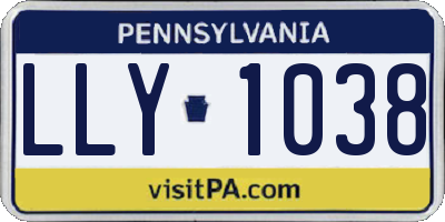 PA license plate LLY1038