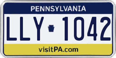 PA license plate LLY1042