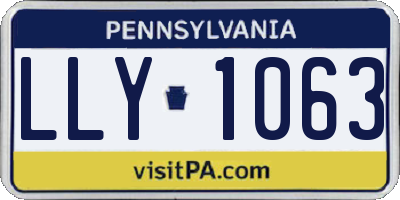PA license plate LLY1063
