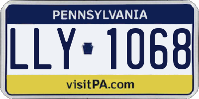 PA license plate LLY1068