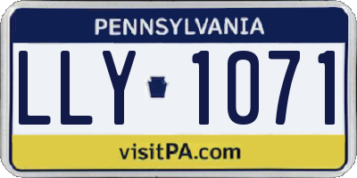 PA license plate LLY1071