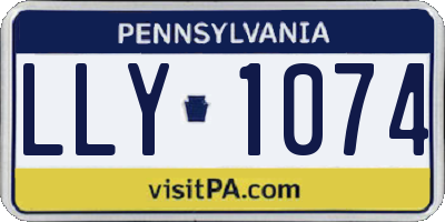 PA license plate LLY1074