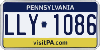 PA license plate LLY1086
