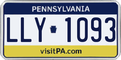 PA license plate LLY1093