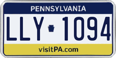 PA license plate LLY1094