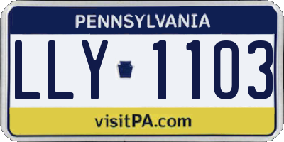 PA license plate LLY1103