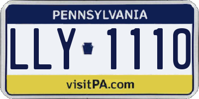 PA license plate LLY1110