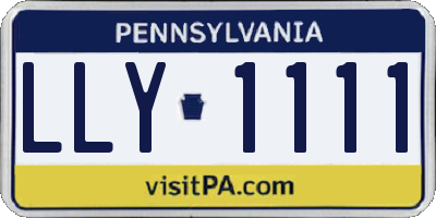 PA license plate LLY1111