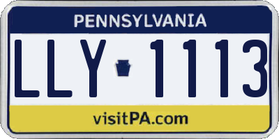 PA license plate LLY1113