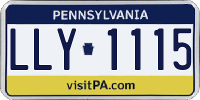 PA license plate LLY1115
