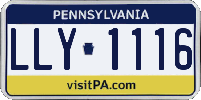 PA license plate LLY1116