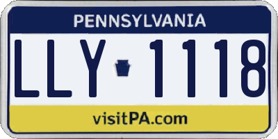 PA license plate LLY1118