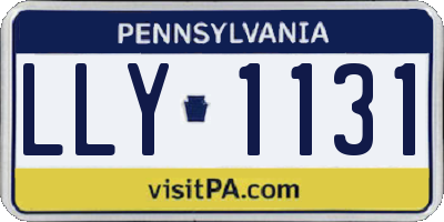 PA license plate LLY1131