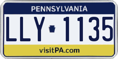 PA license plate LLY1135
