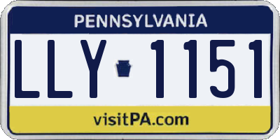 PA license plate LLY1151