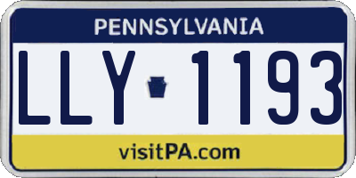 PA license plate LLY1193