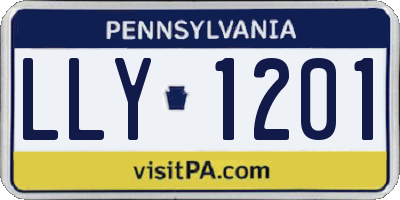 PA license plate LLY1201