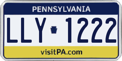 PA license plate LLY1222
