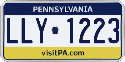 PA license plate LLY1223