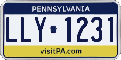 PA license plate LLY1231