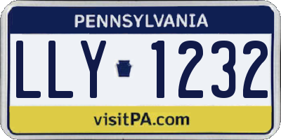 PA license plate LLY1232