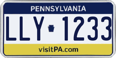 PA license plate LLY1233
