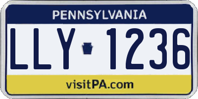 PA license plate LLY1236