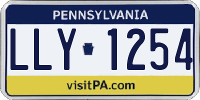 PA license plate LLY1254