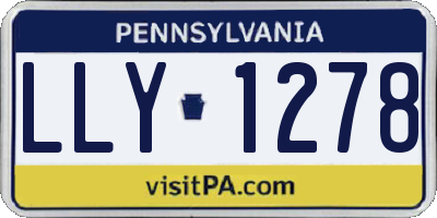 PA license plate LLY1278