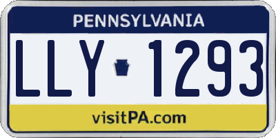 PA license plate LLY1293
