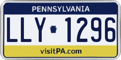 PA license plate LLY1296