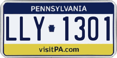 PA license plate LLY1301