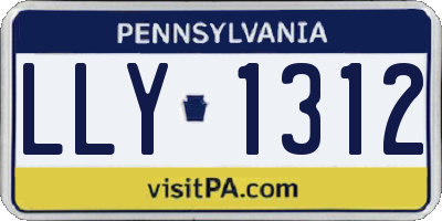 PA license plate LLY1312