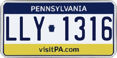 PA license plate LLY1316