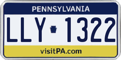 PA license plate LLY1322