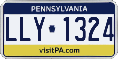 PA license plate LLY1324