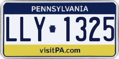 PA license plate LLY1325