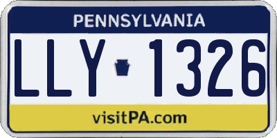 PA license plate LLY1326