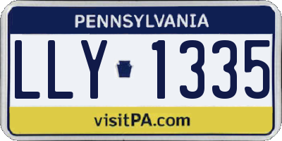 PA license plate LLY1335