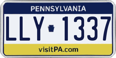 PA license plate LLY1337