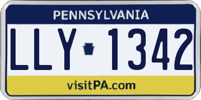 PA license plate LLY1342