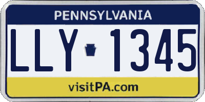 PA license plate LLY1345