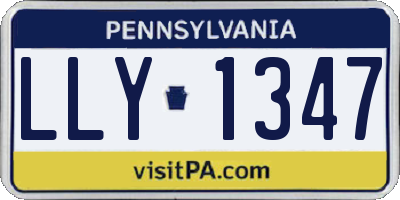 PA license plate LLY1347