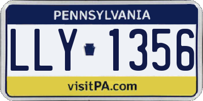 PA license plate LLY1356