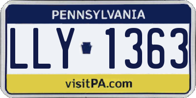 PA license plate LLY1363